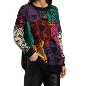 Farm Rio Women’s Mixed Midnight Leopards Sweater - Size M Fits like a large